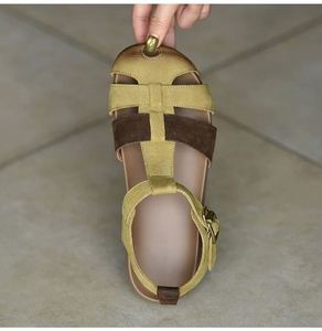 Sandales décontractées pour femmes, confortables, avec dessus en tissu ajouré, à bande unique, design unique, pour les voyages - Product Image 4