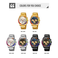 Reloj de Lujo para Hombre Skmei 9356, Correa de Acero Inoxidable, Resistente al Agua 3ATM, Movimiento de Cuarzo, Esfera de Cristal Luminoso, Diseño Antiguo, Simple y con Dibujos Animados