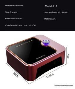 Wholesale Professional 66W Nail Lamp Rechargeable UV Lamp Quick Drying Gel Nail Dryer <b>Plastic</b> Materials Nail Equipment - Product Image 5