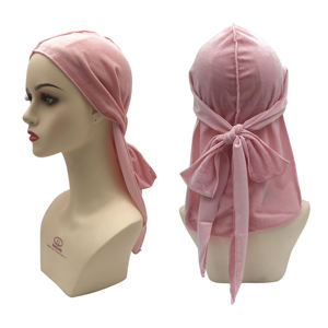 Gorros y gorros de terciopelo para hombre y mujer, cintas Extra largas de 360 <span class=keywords><strong>ondas</strong></span>, de alta calidad, estilo coreano, venta al por mayor - Product Image 2