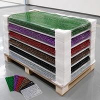 Feuille acrylique pailletée 3 mm couleur personnalisée, panneau PMMA moulé à paillettes fines et épaisses pour découpe laser, artisanat, enseignes et décorations de gâteaux