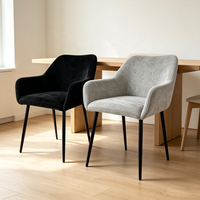 Chaise de salle à manger moderne en tissu texturé doux, fauteuil de salle à manger pour la maison, la cuisine et les restaurants – Offre spéciale