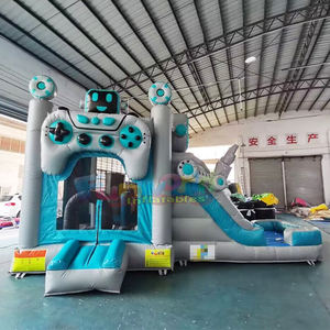 Structure gonflable commerciale d'extérieur pour enfants, combo toboggan et château gonflable géant pour fêtes - Product Image 1