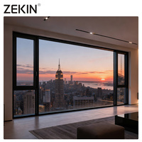 ZEKIN NFRC AS2047 창 현대 방음 허리케인 증거 알루미늄 합금 프레임 프랑스 이중 유리 여닫이 창