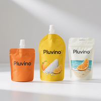 Pochette en plastique rechargeable personnalisée avec bec verseur et fond debout Doypack pour aliments pour bébés, smoothie, jus, boisson, sac d'emballage de liquide