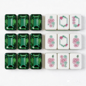 Hot-selling Emerald Green Luxury Four-Layer Anti-Fade American <b>Mahjong</b> <b>Set</b> with Acrylic Tiles for Entertainment - Product Image 4