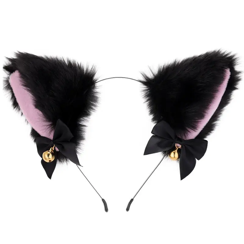 Tumao 3 piezas Diadema de Mouse Orejas con Corbata y Cola Negro para Regalos de Niños & Adultos Accesorios de ropa cosplay 