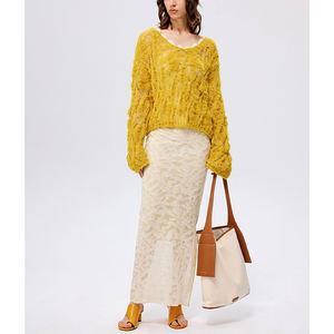 Custom Knit Color Block <b>Jumper</b> Women's Knit <b>Pullover</b> Crew Neck Sweater - Product Image 3