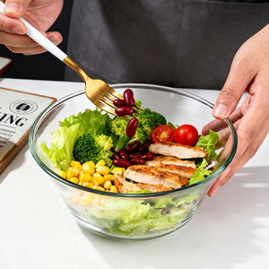 Ciotola per Insalata in Vetro per Uso Domestico, Ciotole Trasparenti per Insalata da Cucina, Ciotola per Mescolare in Vetro in Vendita - Product Image 2
