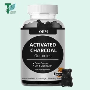 Gommes au <span class=keywords><strong>charbon</strong></span> <span class=keywords><strong>actif</strong></span> sans sucre pour la santé intestinale et bucco-dentaire Supplément aux herbes Gommes sans gluten pour le soutien détox - Product Image 1