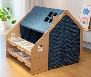 Tenda interna in legno per <span class=keywords><strong>bambini</strong></span>, castello principessa, ragazzi e ragazze che dormono e giocano a casa giocattolo - Product Image 2
