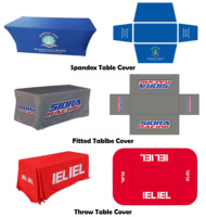 Housse de table personnalisée avec logo ou texte d'entreprise, nappe extensible personnalisée en spandex pour salon professionnel, chemin de table pour événement