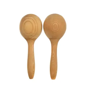 Maracas acquistare direttamente dalla Cina manico educativo in legno non verniciato strumenti musicali maracas in legno personalizzato