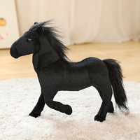 Jouet en peluche cheval de prairie simulé cheval noir poupée cheval dragon blanc cadeau de vêtements pour enfants