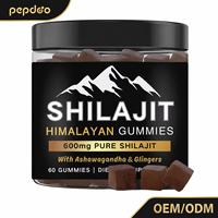 Gummies de Shilajit de l'Himalaya en gros 600mg – Mélange Herbal Pur de Shilajit, Ashwagandha, Gingembre – Antioxydant, Soutien Cérébral – OEM