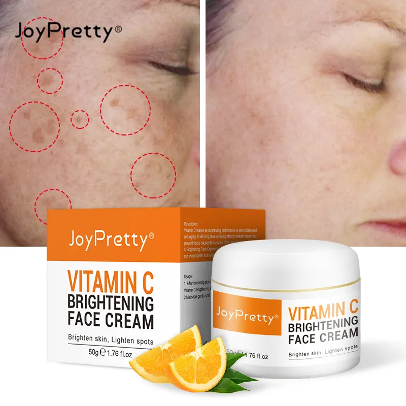 Crema hidratante brillante para la piel, crema facial con vitamina C, para la eliminación de crema nocturna, deportiva oscura, blanqueadora, con vitamina C, 50ml, precio al por mayor