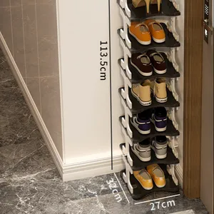 Badezimmer regal Schuhe Aufbewahrung organisatoren Abnehmbare Haushalts montage Kunststoff Stapelbarer Klapp schuh regal