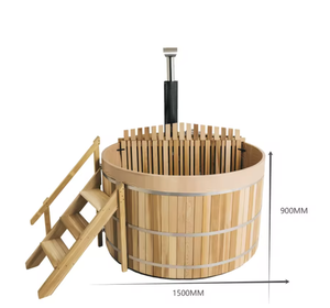 Baignoire Spa en Bois de Haute Qualité pour 2 Personnes, Spa de Jardin Extérieur avec Poêle à Bois Externe - Product Image 5