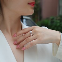 Bague en Moissanite de laboratoire 2 carats, tendance, de luxe, pour femme, en argent 925 sertie de diamants
