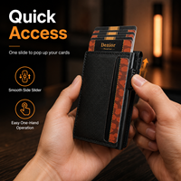 Aksesori Profesional Senior Pelindung Keamanan Kartu Ultimate Tipis Minimalis Mewah Kulit PU Pemblokir RFID untuk Dompet Kartu