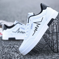 Chaussures de course à enfiler pour hommes, style coréen tendance, motif floral, décontractées pour adolescents, doublure en cuir véritable, printemps, été, hiver