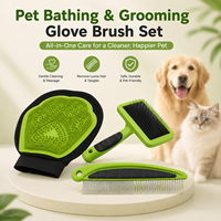 Kit de toilettage pour animaux de compagnie : brosse, peigne, gants, outils de bain et de nettoyage, kit de massage et de démêlage pour chiens et chats