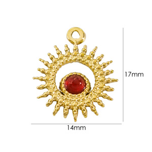 Позолоченный кулон из нержавеющей стали с Луной и звездой, полые шармы, красочные натуральные камни, драгоценные камни для поделок, украшения для свадьбы, вечеринки, подарки - Product Image 2