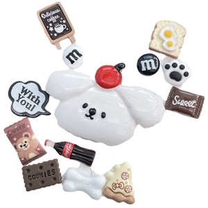 Accesorios de resina de chocolate con diseño de perro <span class=keywords><strong>blanco</strong></span> de verano, flores para zapatos, joyería, pegatinas DIY para carcasas de teléfono, materiales para adornos de sandalias y zapatos. - Product Image 5