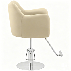 Ensemble <span class=keywords><strong>de</strong></span> fauteuils <span class=keywords><strong>de</strong></span> salon ergonomiques en cuir beige et marron, design moderne, pour salon <span class=keywords><strong>de</strong></span> coiffure féminin, équipement <span class=keywords><strong>de</strong></span> beauté - Product Image 3