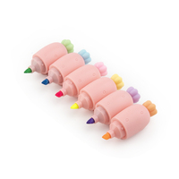 6 pièces mini stylos de surligneur pastel rose carotte aubergine pour enfants