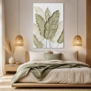 Art mural original contemporain, texture 3D épaisse, feuille peinte à la main, <span class=keywords><strong>peinture</strong></span> à l'huile, prête à être accrochée, encadrée, décoration de salon, décoration de la maison - Product Image 6