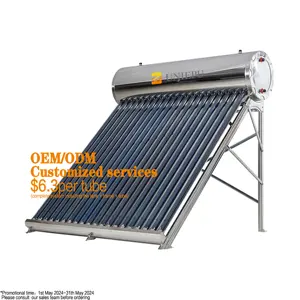 Calentador DE AGUA DE ACERO INOXIDABLE fácil de usar, tubo de vacío, calentadores Solares De 12 tubos, calentador de agua Solar sin presión