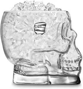 Уникальный стеклянный ведро для льда в форме черепа для дома и улицы