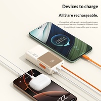Batterie externe OEM avec affichage LCD à charge rapide, batterie externe portable 10000 mAh avec câbles doubles intégrés et cordon