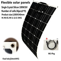 Panneau solaire semi-flexible 100W 21V pour caravane bateau camping-car et cabine panneau solaire Monocristalino