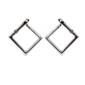Boucles d'oreilles clous de luxe en or blanc 18 carats avec diamants véritables de forme carrée, livraison rapide, haute qualité, pour mariage et anniversaire, cadeau idéal - Product Image 3