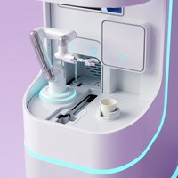 Máquina expendedora de helados robotizada de doble función, máquina para hacer helados suaves, equipo de catering, decoración