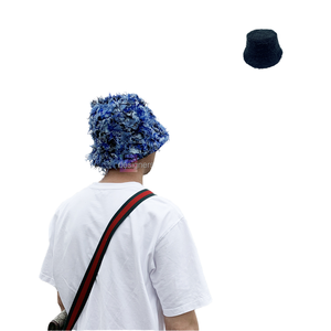 Casquette de pêcheur en toile bleue vieillie avec logo personnalisé, vente chaude, pour hommes et femmes - Product Image 4