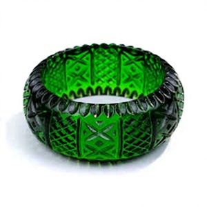 Bracelet unique en résine de jade hautement sculpté, motif feuille mignon, bijou fait main de qualité supérieure, couleur verte, idéal pour mariage et fête, pour femme - Product Image 5