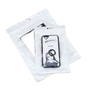 Custom printing phone case PVC frosted zipper bag plastic storage pouch with logo