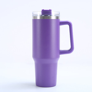 Venta al por mayor personalizado barato gris oscuro <span class=keywords><strong>comprar</strong></span> grabado Simple Rosa moderno 40oz vaso con asa <span class=keywords><strong>taza</strong></span> de viaje - Product Image 5