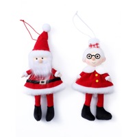 Décorations de Noël créatives 2026 : Pendentifs en peluche de Père Noël et Mère Noël, ornements festifs pour une ambiance chaleureuse