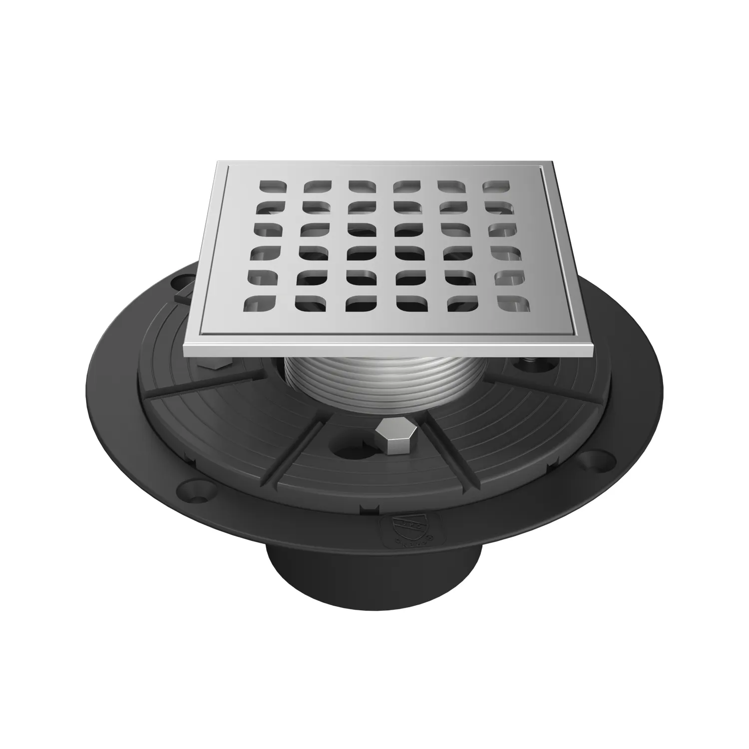 CUPC Certified 304 Stainless Steel Vertical Outlet Removable Cover Grate Square Shower Floor Drain