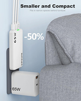 Pengisi Daya Dinding USB-C 65W Lipat dengan Adaptor Pengisian Cepat PD untuk iPad, iPhone, Laptop, Smart Watch, Pengisi Daya Dinding Elektrik