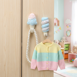 ROOGO Cute Novelty Ice Cream <strong>Wall</strong> Mounted Utility <strong>Key</strong> Hat Towel <strong>Hooks</strong> for Nursery Decor or Bag Use - Product Image 3
