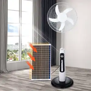 Fábrica al por mayor hogar AC DC Mini luz Led eléctrica ventilador Solar ventiladores de pie para el hogar al aire libre