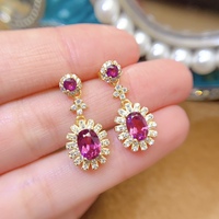 Boucles d'oreilles en argent sterling 925 plaqué or 18 carats avec grenat naturel, design unique, bijoux de mode, cadeau pour femme, vente en gros d'usine, faible MOQ