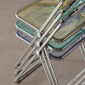 Chaise pliante <span class=keywords><strong>Tomsawyer</strong></span> Roman, qualité banquet, robuste, empilable, en plastique transparent, dossier moderne et simple - Product Image 3