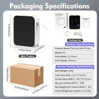 Imprimante à transfert thermique portable P15 Mini imprimante d'autocollants sans fil pour un usage domestique prend en charge les codes-barres d'étiquettes Max 15mm
