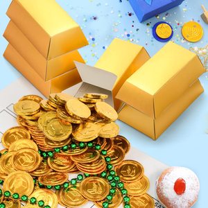Boîte cadeau en papier de taille personnalisée, imitation or brillant, pour mariage, bonbons, chocolat, boîte à trésor en forme de brique dorée pour <span class=keywords><strong>casino</strong></span>, fête d'anniversaire - Product Image 2